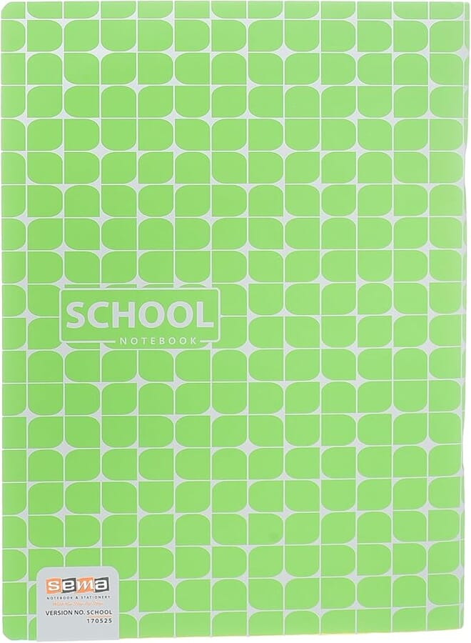 Sema School 96-Sheet Notebook: Stylish Ruled Design, 29.5x20.8 cm, Perfect for Learning in Green